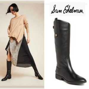 Sam Edleman Black Leather Penny Boot Size 8